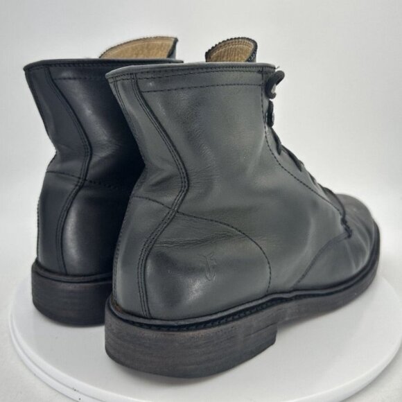 Frye James Men Size 9D Black Leather Lace Up Plain Toe Ankle Boot - Picture 3 of 6
